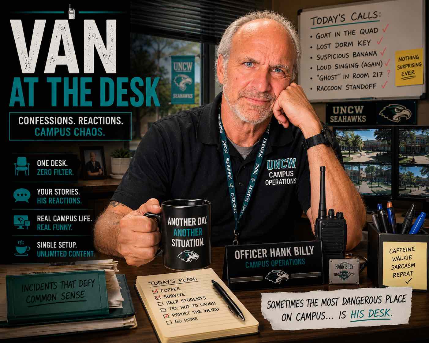 Van at the Desk